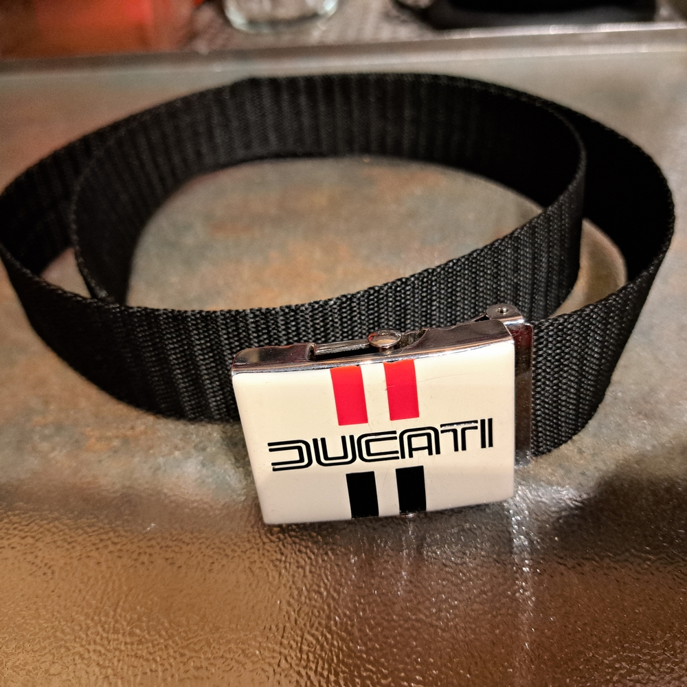 Ducati Black Belt with Logo Buckle